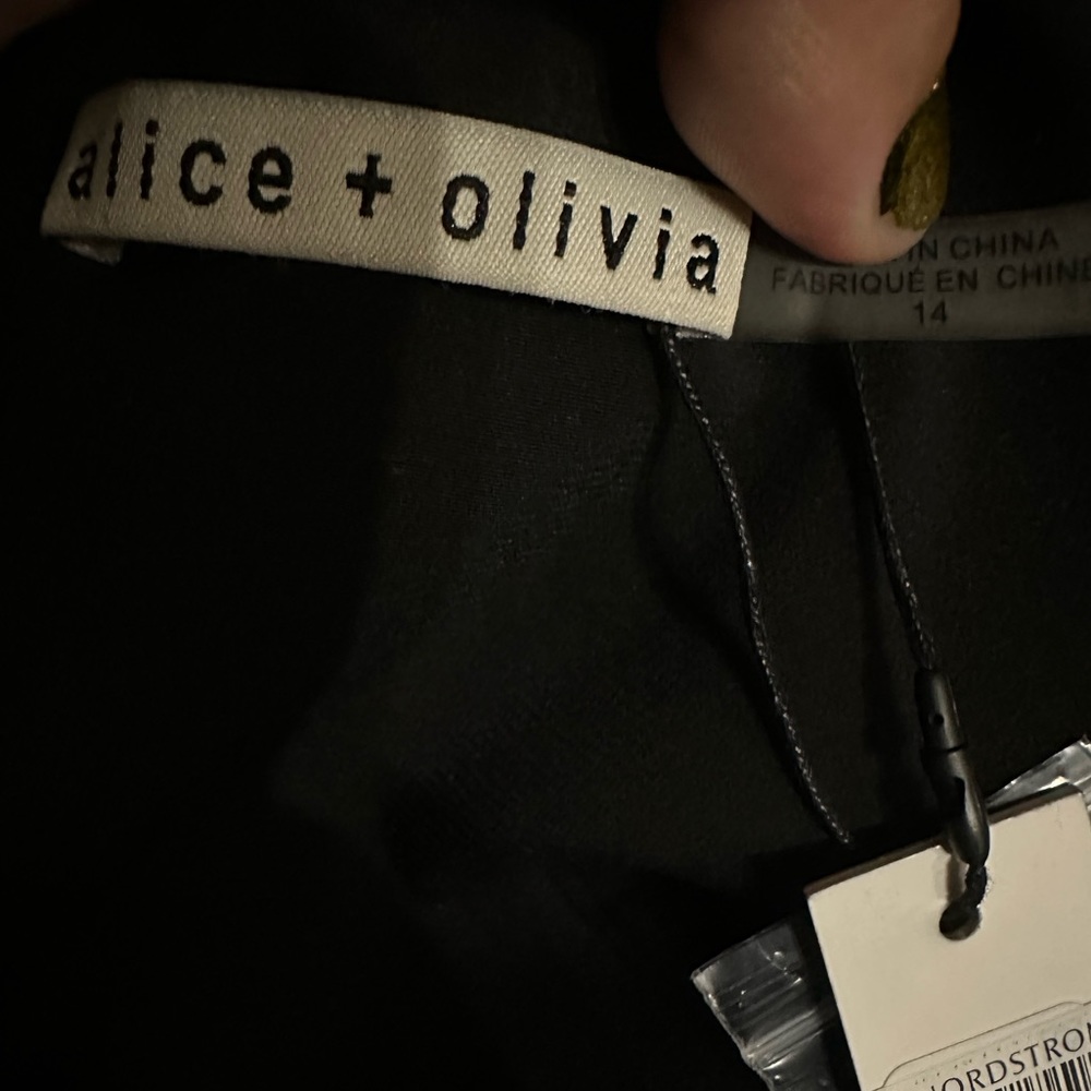 NWT! Alice + Olivia Dana Puff-Sleeve Flare Dress size 14 - Picture 13 of 16